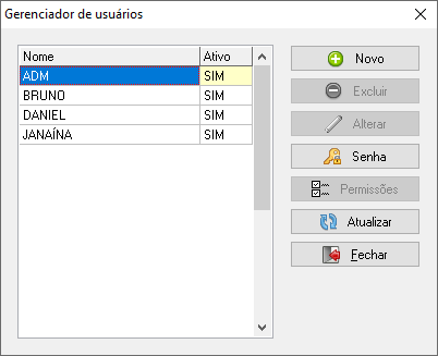 Gerenciador de usuários